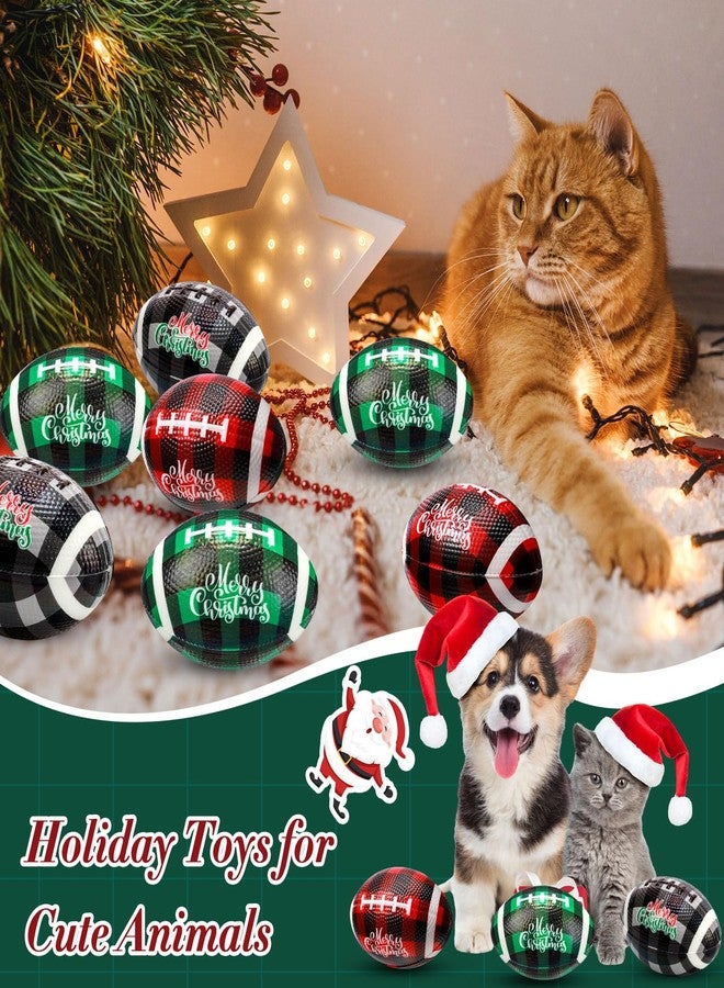 Jerify 24 Pcs Christmas Stress Ball Bulk Mini Christmas Foam Football 3.35" Small Buffalo Plaid Relief Stress Ball for Xmas Carnival Party Favors Stocking Stuffer Filler Gifts (Red Green Black) - Image 5